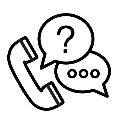 Ein Schwarz-Weiß-Symbol einer Person, die einen Arm hochhält, mit einer Sprechblase, die ein Fragezeichen über ihrem Kopf enthält, was bedeutet, dass sie eine Frage stellt oder Informationen sucht.