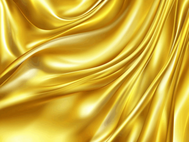 Glatter, glänzender Satinstoff mit weichen, fließenden Falten und sanften Glanzlichtern, die eine luxuriöse und elegante Textur schaffen.